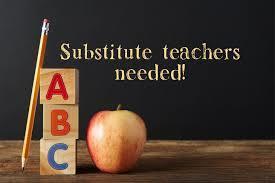 Substitute Teachers Needed for 2020-2021 School Year